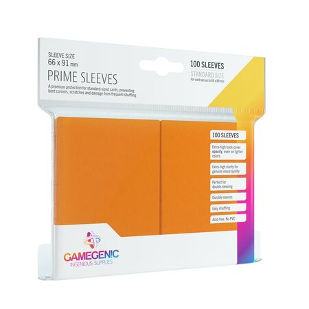 Gamegenic - Gloss Prime Sleeves Orange (100 Sleeves)