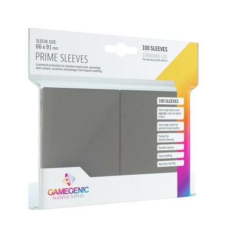Gamegenic - Gloss Prime Sleeves Gray (100 Sleeves)
