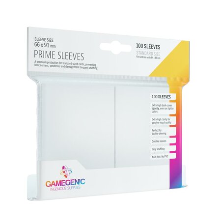 Gamegenic - Gloss Prime Sleeves White (100 Sleeves)