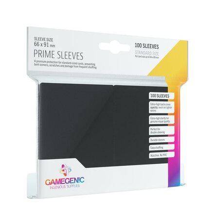 Gamegenic - Gloss Prime Sleeves Black (100 Sleeves)
