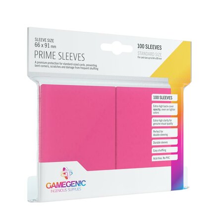 Gamegenic - Gloss Prime Sleeves Pink (100 Sleeves)