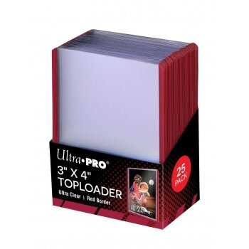 Ultra Pro - 3" x 4" Red Border Toploaders 25ct