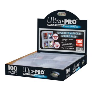 Ultra Pro - 4-POCKET SECURE PLATINUM PAGE FOR TOPLOADERS (100) Ultra Pro - 4-POCKET SECURE PLATINUM PAGE FOR TOPLOADERS (100)